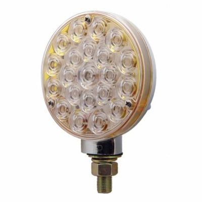 Amber 21 diode LED single-face pedestal turn signal light - CLEAR lens