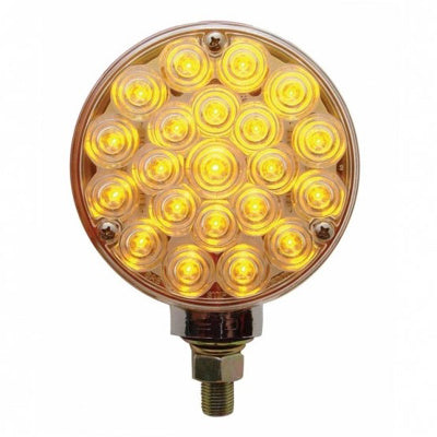 Amber 21 diode LED single-face pedestal turn signal light - CLEAR lens