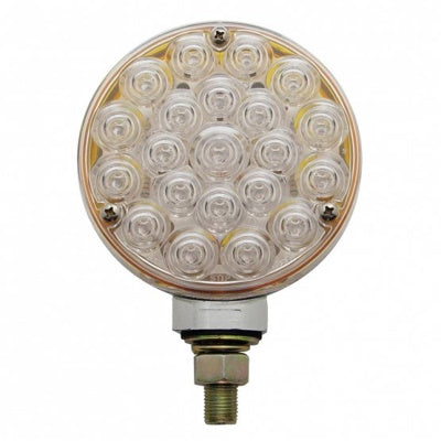 Amber 21 diode LED single-face pedestal turn signal light - CLEAR lens