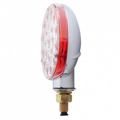 Red 21 diode LED single-face pedestal turn signal light - CLEAR lens