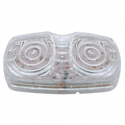 Amber tiger eye/double bubble 16 LED marker light - CLEAR lens