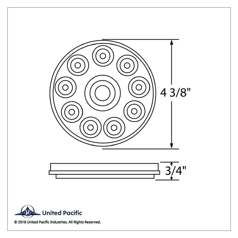 Red 10 diode 4" round LED stop/turn/tail light w/chrome lens