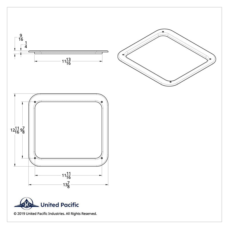 Kenworth w/Daylite Door chrome plastic interior view window trim