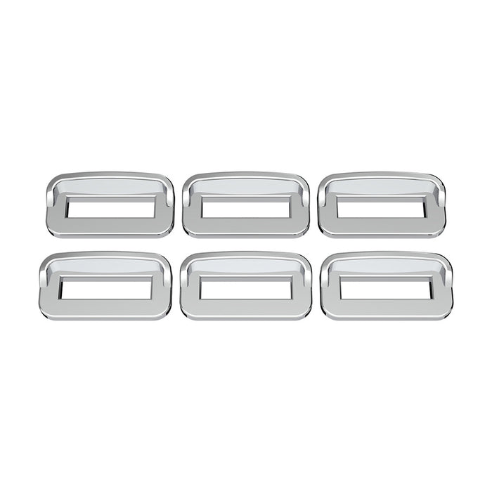 Peterbilt 2002-2005 chrome plastic switch label cover with visor - 6/PACK