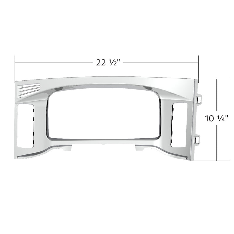 Freightliner Cascadia 2018-2023 chrome plastic center dash instrument panel bezel