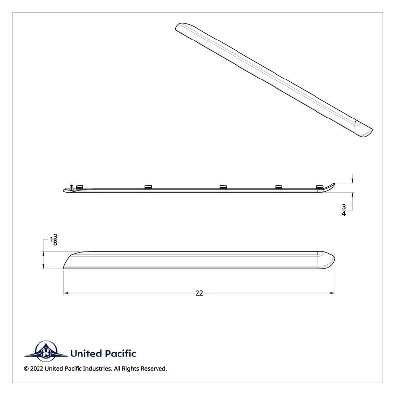 Freightliner Cascadia 2018-2023 chrome plastic center dash lower panel edge trim