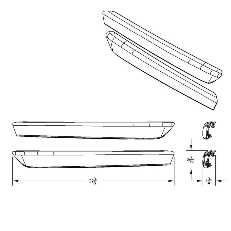 Freightliner Cascadia 2018-2023 chrome plastic interior door grab handle covers - PAIR