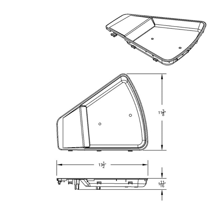 Volvo VNL 2018-2022 chrome plastic dash top tray