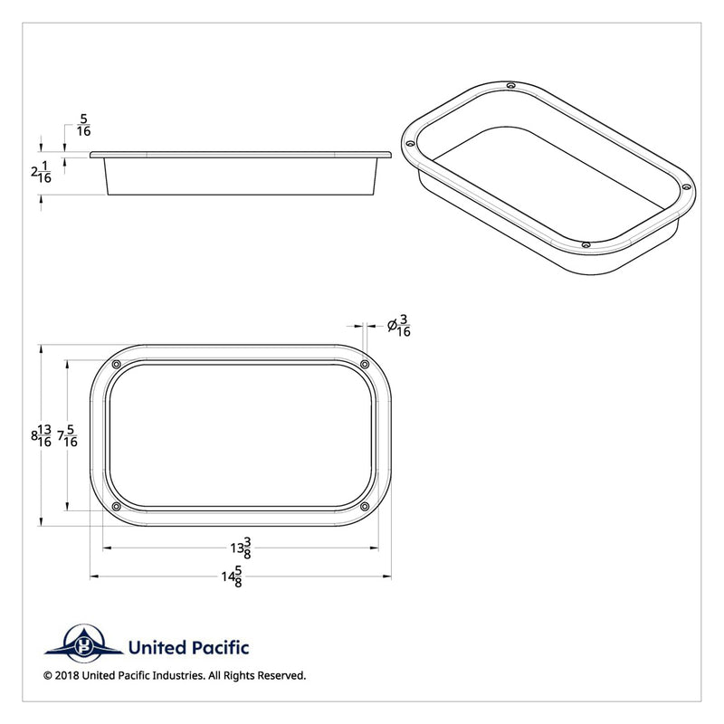 Freightliner Classic/FLD chrome plastic interior door view window trim