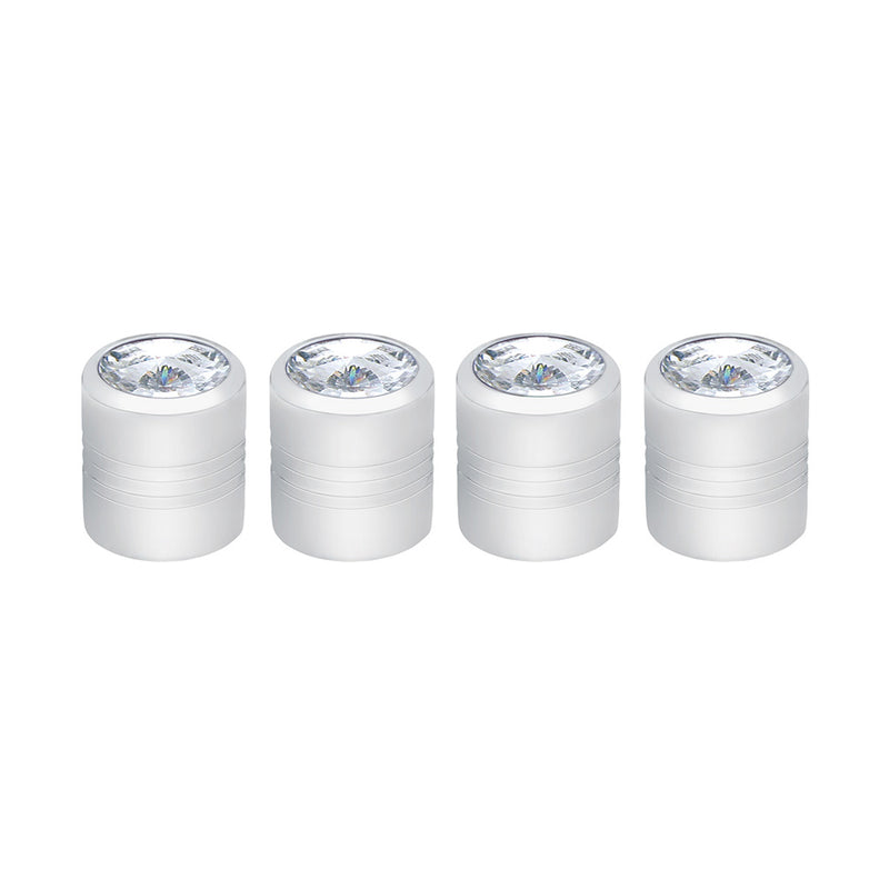 Chrome aluminum tire valve stem cover with jewel - 4/PACK