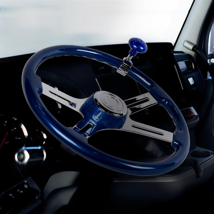 "Indigo Blue" plastic steering wheel spinner knob