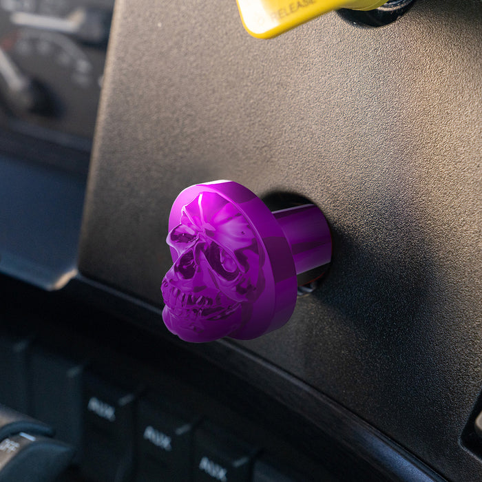 Candy Purple Skull aluminum thread-on style air brake knob - SINGLE