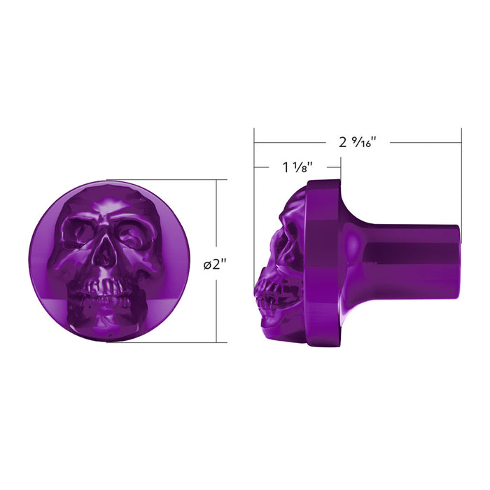 Candy Purple Skull aluminum thread-on style air brake knob - SINGLE