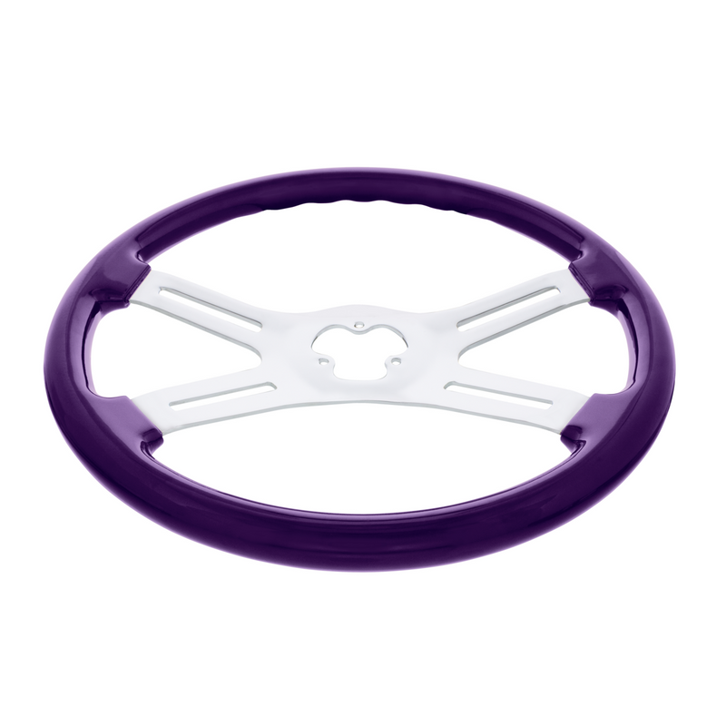 Purple 18" wood steering wheel w/candy finish - 3 hole style