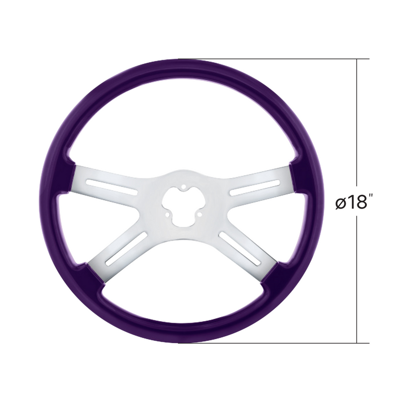 Purple 18" wood steering wheel w/candy finish - 3 hole style