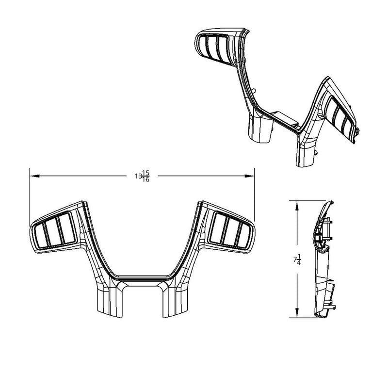 Peterbilt 579 / Kenworth T680 chrome plastic switch trim for YourGrip steering wheel