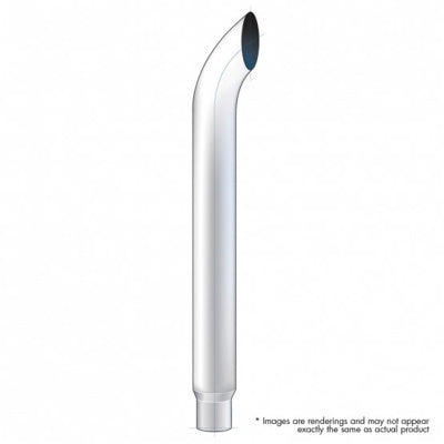 Curve Out chrome steel exhaust tips - reduced to 5" outer diameter