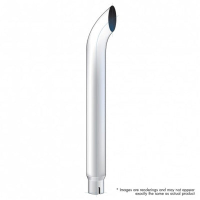 96" tall curve out chrome exhaust stack - 7" diameter, reduces to 5"