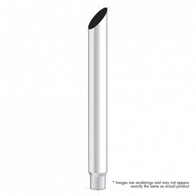 Miter Cut chrome steel exhaust tips - reduced to 5" outer diameter