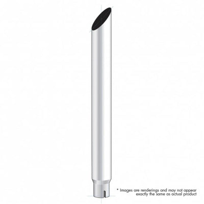 96" tall mitered end chrome exhaust stack - 6" diameter, reduces to 5"