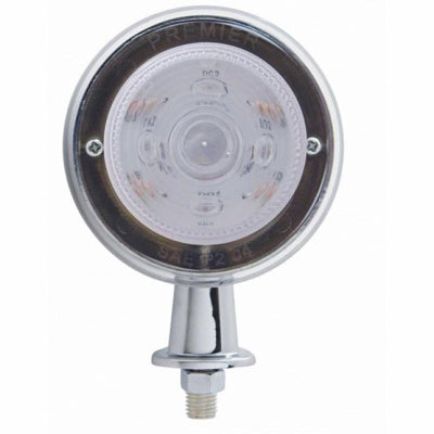 Amber 13 diode LED tanker honda marker light w/1-1/8" arm - CLEAR lens