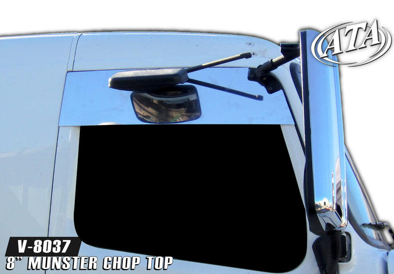 Volvo stainless steel 8" chopped look door window ventshade - PAIR