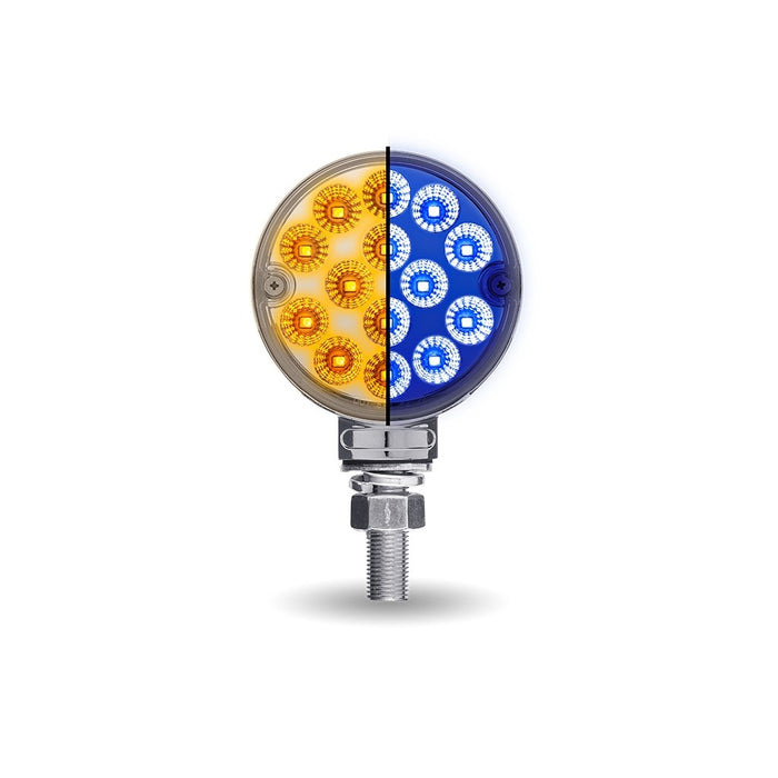 Dual Revolution Amber/Red/Blue 3" round pedestal LED marker/turn signal/auxiliary light
