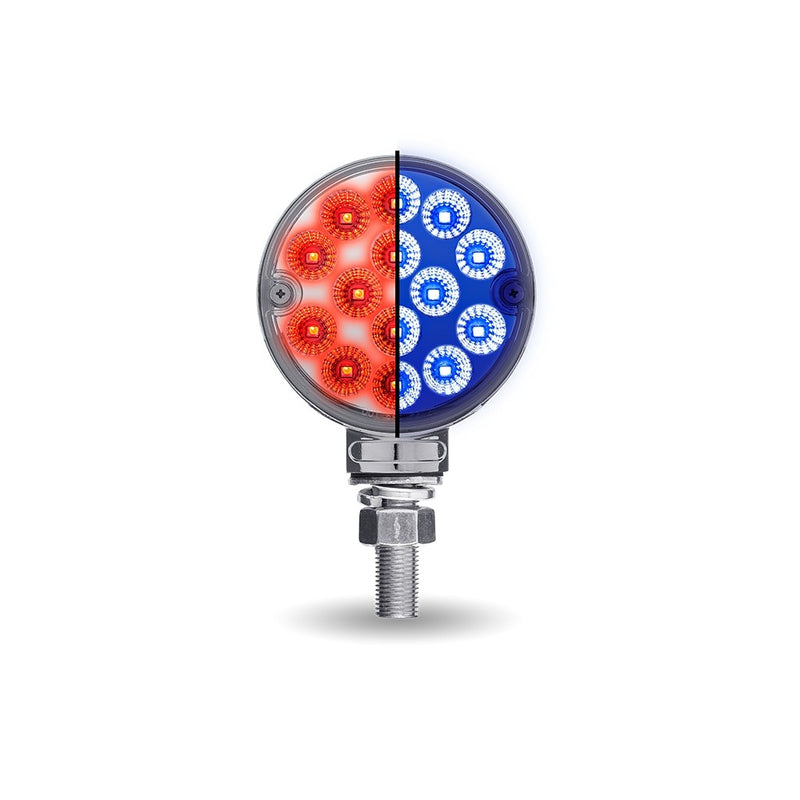 Dual Revolution Amber/Red/Blue 3" round pedestal LED marker/turn signal/auxiliary light