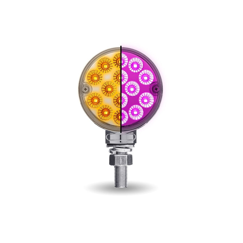 Dual Revolution Amber/Red/Purple 3" round pedestal LED marker/turn signal/auxiliary light