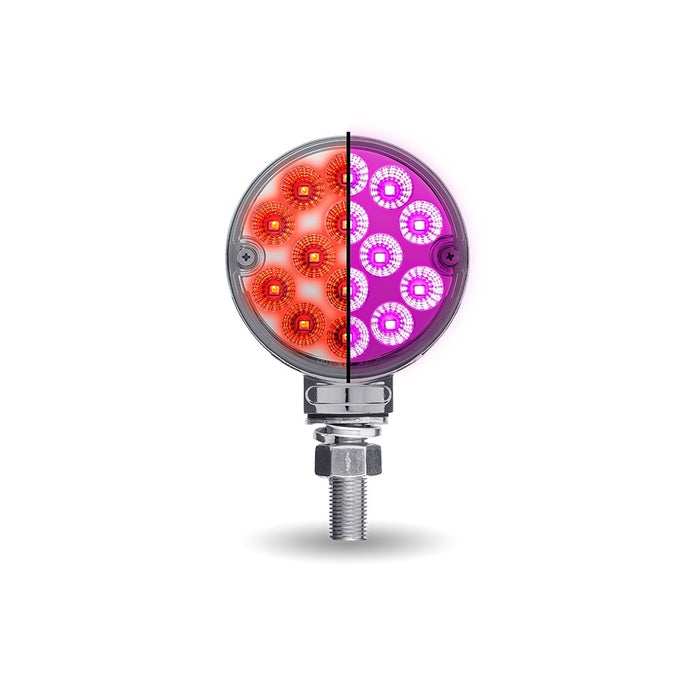 Dual Revolution Amber/Red/Purple 3" round pedestal LED marker/turn signal/auxiliary light