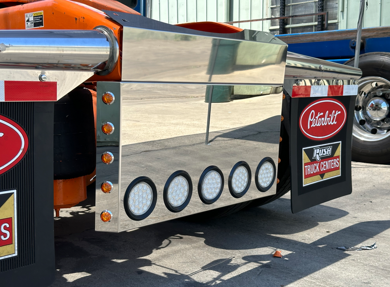 34" Stainless Steel Rear Center Panel w/ 5 4" and 10 3/4" light holes ONLY