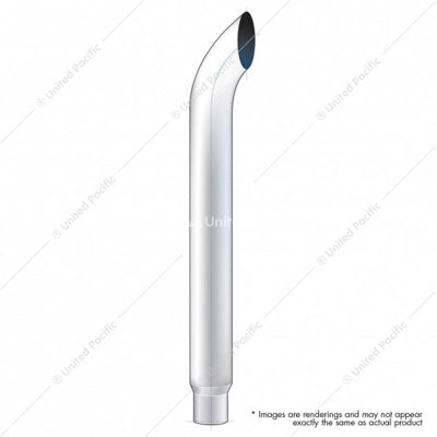 108" tall curved chrome exhaust stack - 8" diameter, reduces to 5"