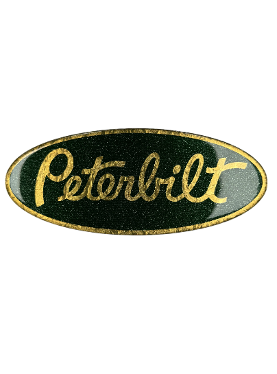 Peterbilt forest green/gold emblem-sized decal