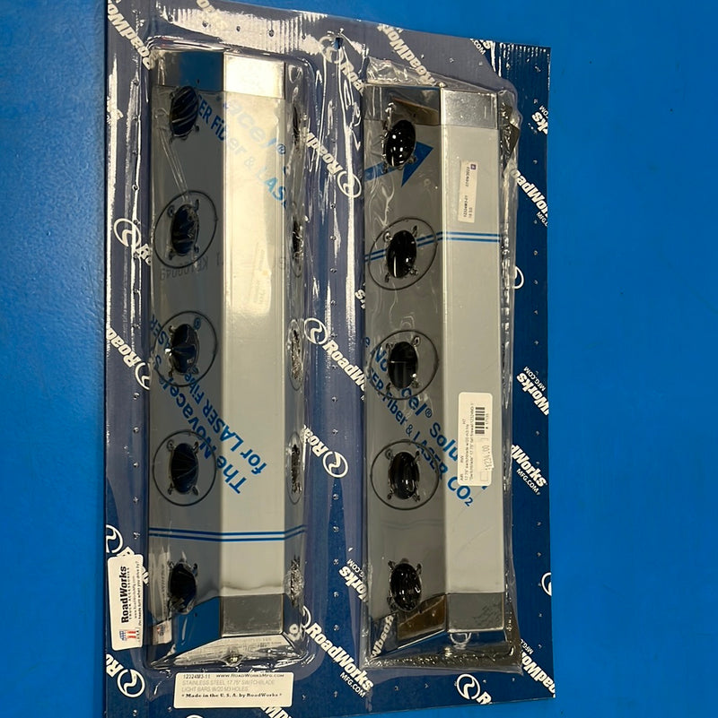 "Switchblade" 17.75" tall firewall light bars w/20 mini-oval / P3 / M3 light holes ONLY - PAIR