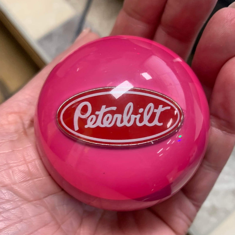 Peterbilt logo 2.25" diameter round gear shift knob