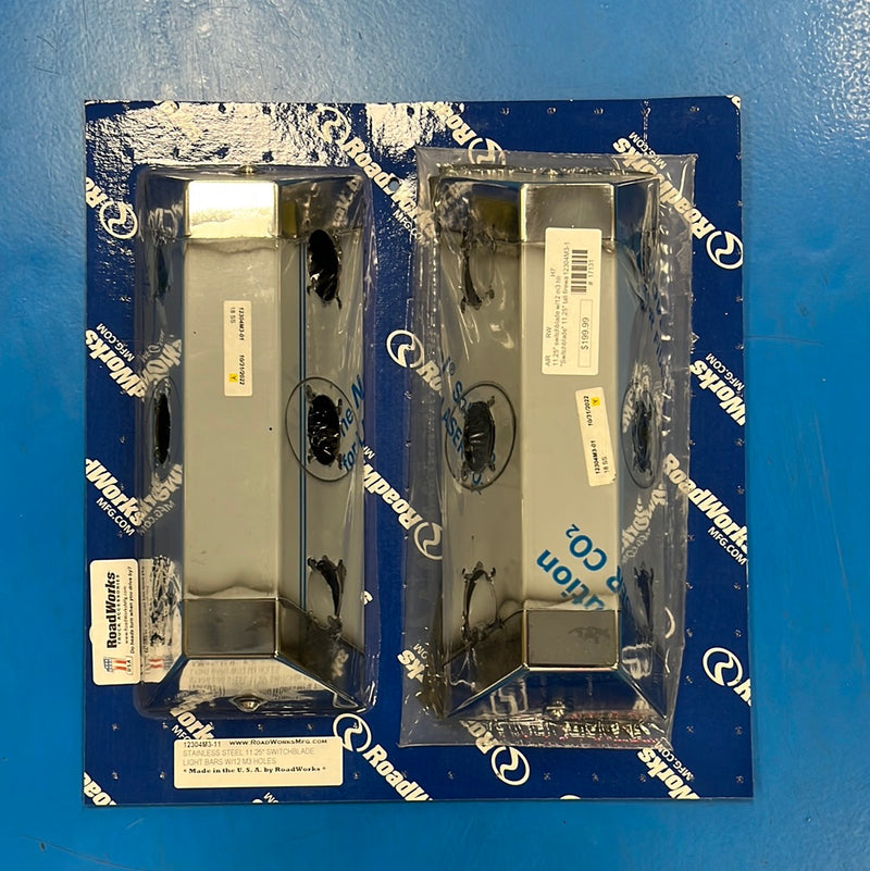 "Switchblade" 11.25" tall firewall light bars w/12 mini-oval / P3 / M3 light holes ONLY - PAIR