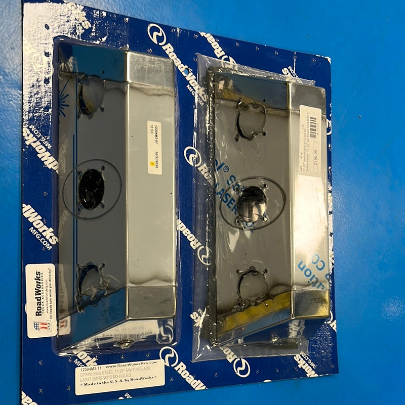 "Switchblade" 11.25" tall firewall light bars w/12 mini-oval / P3 / M3 light holes ONLY - PAIR