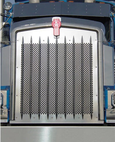 Kenworth W900L stainless steel keyhole logo punched grill