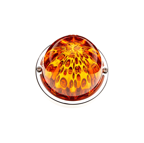 "Hero" single color watermelon style LED marker/turn signal light w/chrome bezel - SINGLE