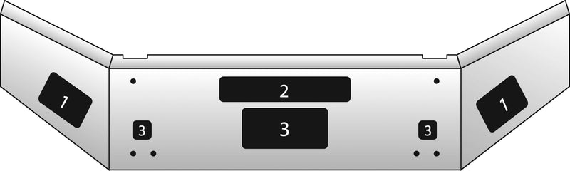 Kenworth T800 chrome bumper with step and tow hook holes