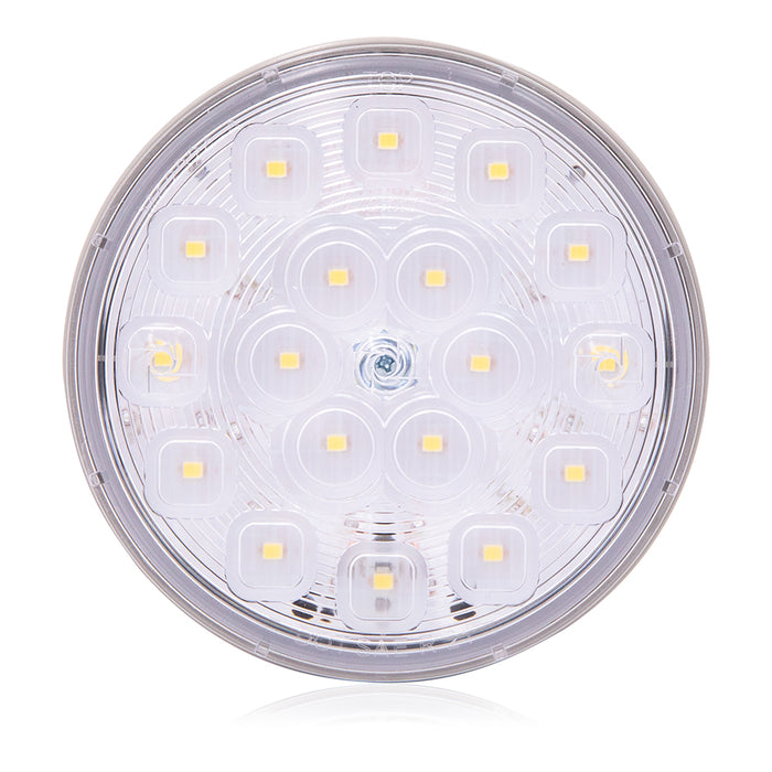 Maxxima White 4" round 18 diode LED dual-voltage backup light