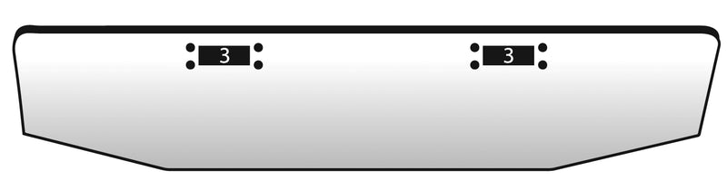 Peterbilt 359 chrome bumper with standard tow hook and mounting holes