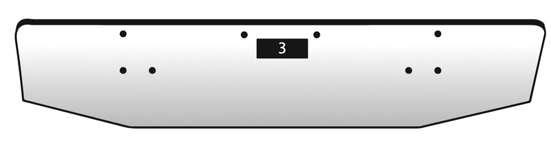 Peterbilt 379 chrome bumper with standard tow hook and mounting holes