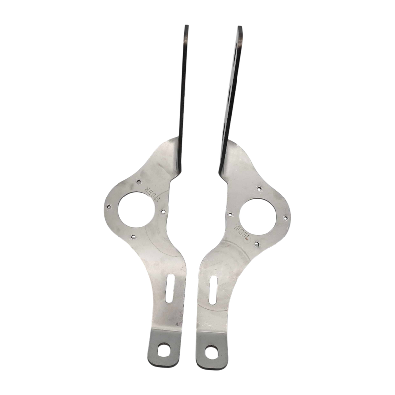 Peterbilt 388 / 389 / 589 stainless steel lower support bumper bracket with one watermelon light hole