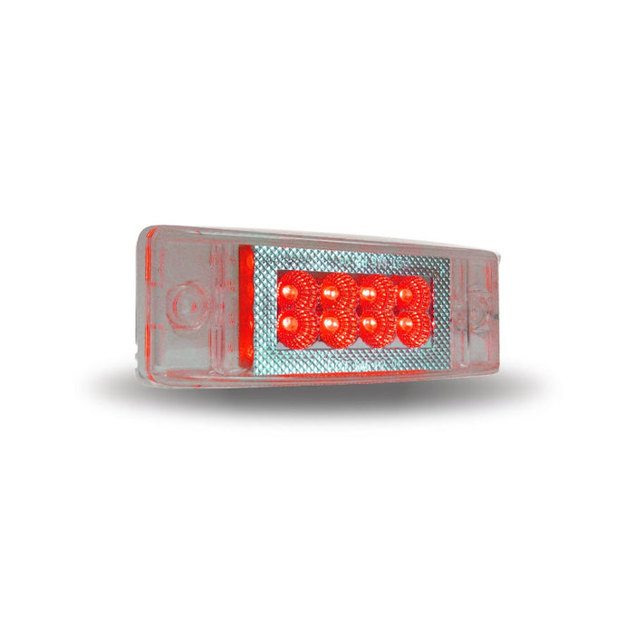 Red 2" x 6" rectangular trailer marker light - CLEAR lens