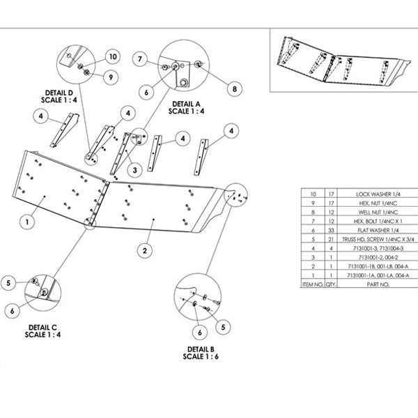Peterbilt 378/379 -2004 UltraCab 13" stainless steel drop visor