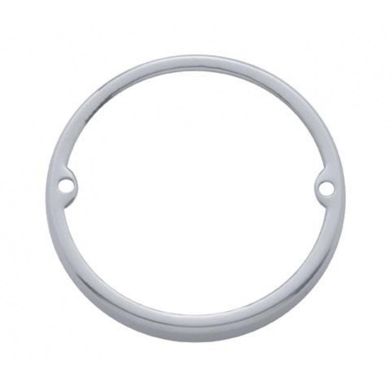 Stainless steel low-profile 3/8" tall bezel for watermelon-style cab lights