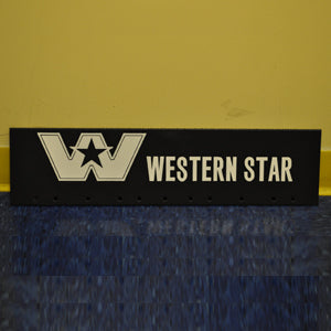 Western Star 24" x 6" black quarter fender mudflap w/white stamped logo