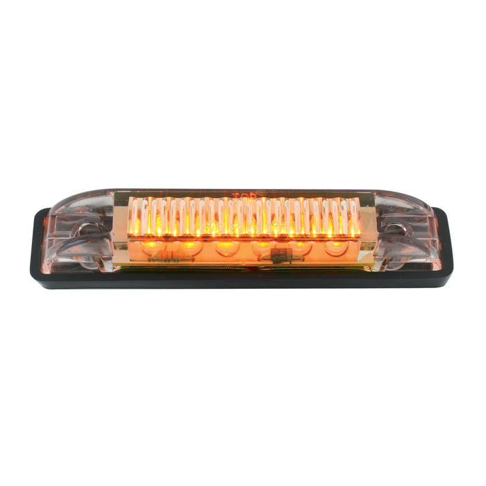 Amber thin line 6 diode LED marker/clearance light - CLEAR lens
