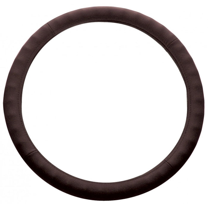 18" dark brown leather steering wheel cover